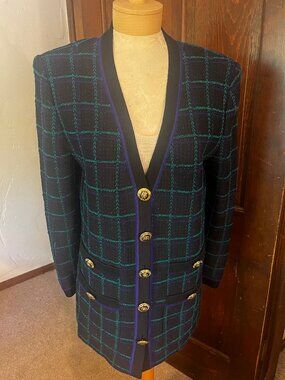 Vintage St. John Collection by Marie Gray Santana Knit Long Cardigan Size M
